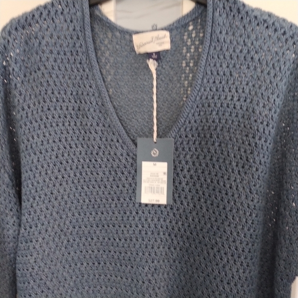 Universal Thread Blue V Neck Crochet Sweater M - Picture 2 of 13
